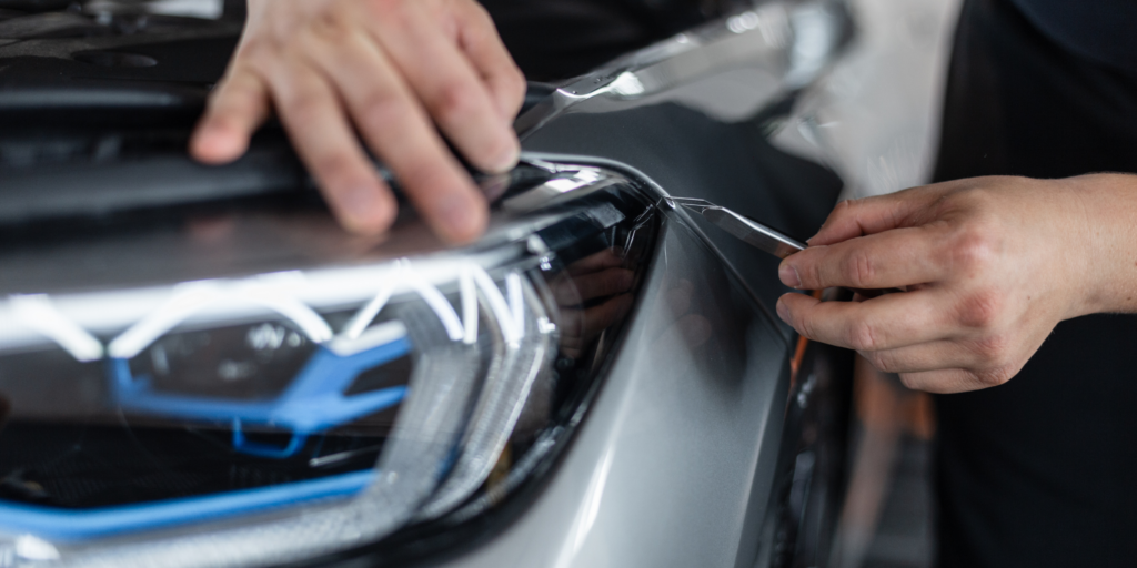 Película de protección de pintura PPF para autos en Tlalnepantla con acabado transparente y máxima protección automotriz.
